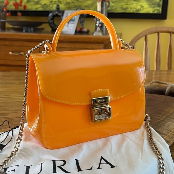 🇮🇹 FURLA Mini Candy Jelly Bag with Top Handle and Crossbody Chain Strap - NWT! - Picture 3 of 10